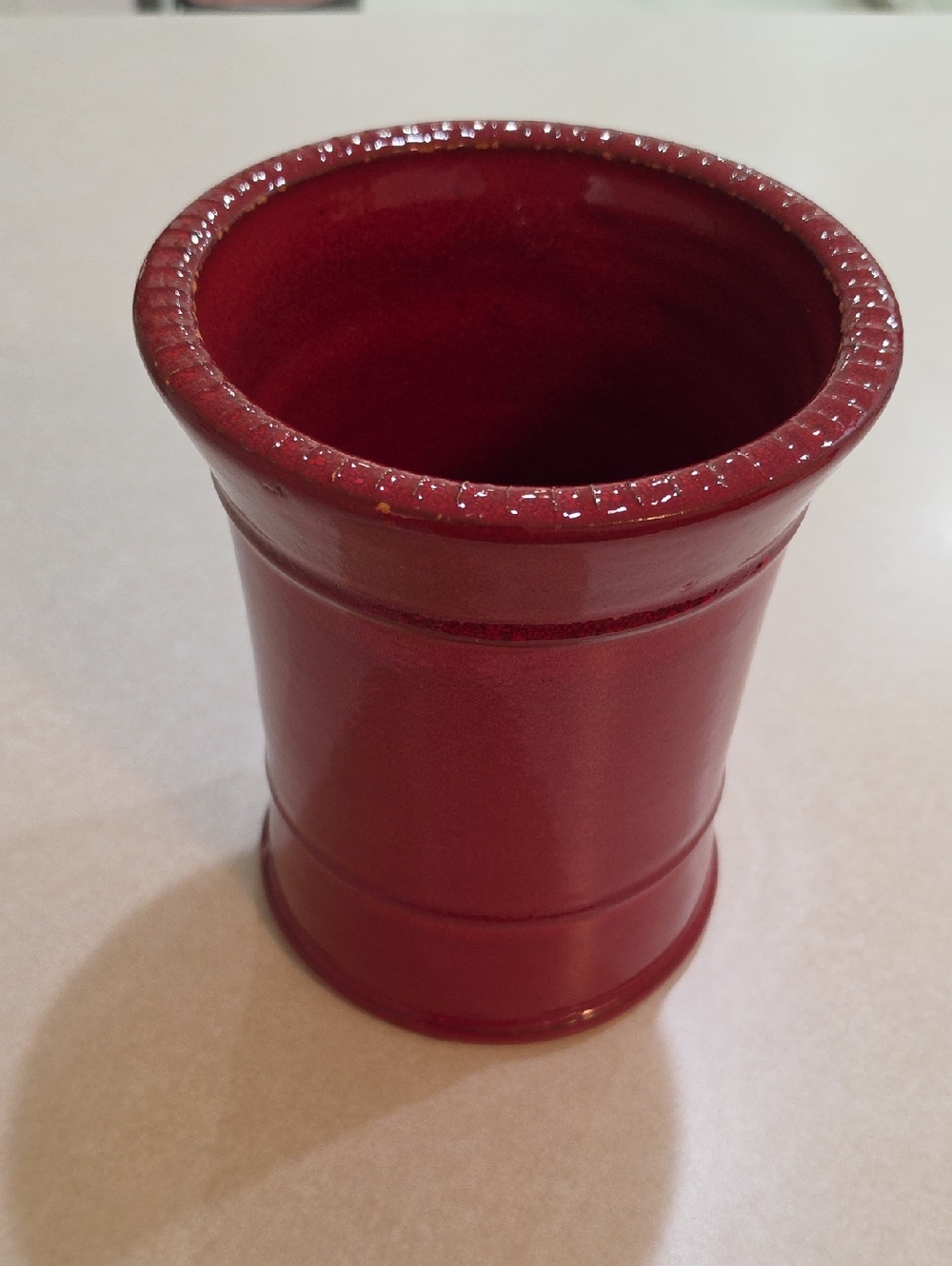 Smith & Hawken Red Glazed Ceramic Vase Made In Portugal!